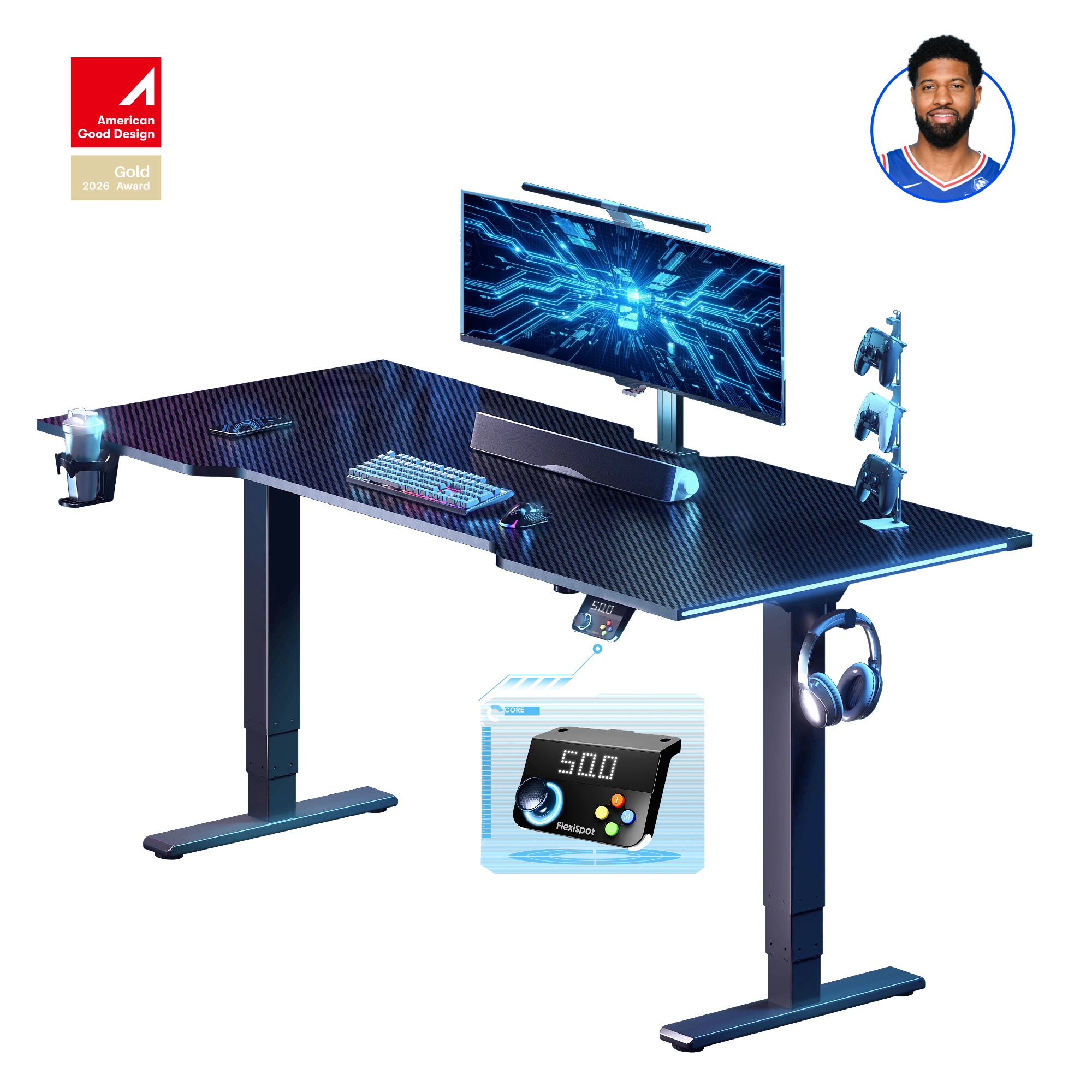 Amazon.com: FLEXISPOT E6G CyberX RGB LED Electric Gaming Standing